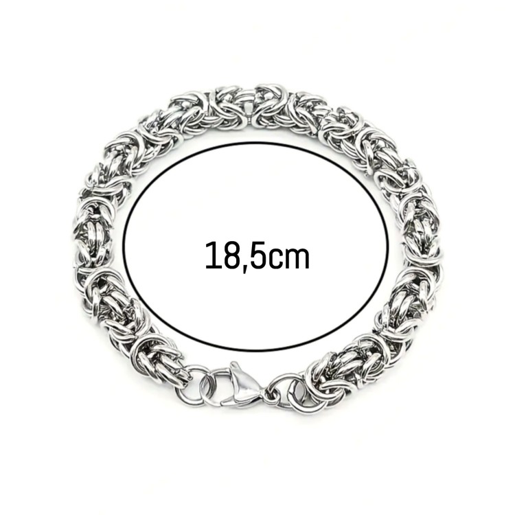NSA|Hypoallergenic steel Byzantine bracelet in silver for men and women