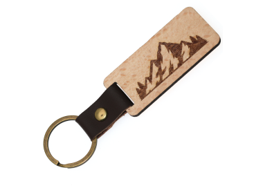 NonSoloArgenti|Personalized wood and faux leather keychain with free engraving