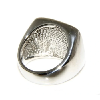 Hypoallergenic Stainless Steel Large Black Lucite Hexagon Square Honeycomb Ring|NSA