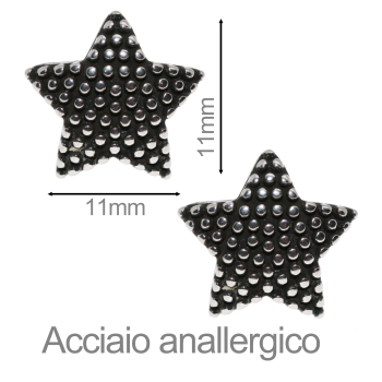 orecchini acciaio anallergico stella pallinata sarda per donna|NonSoloArgenti
