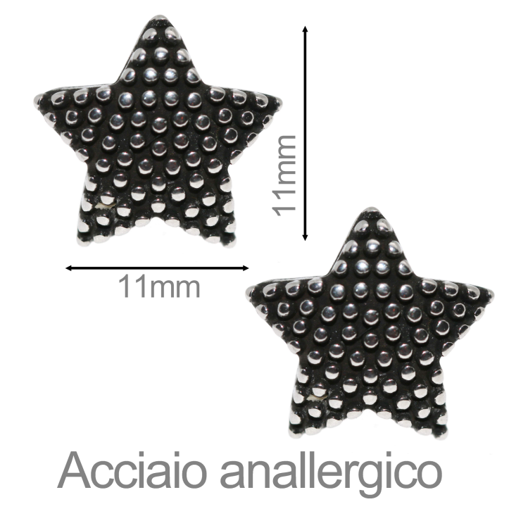 orecchini acciaio anallergico stella pallinata sarda per donna|NonSoloArgenti