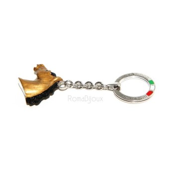 NSA|Keyrings  horse head baked enamel Silver 925