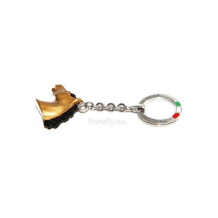 NSA|Keyrings  horse head baked enamel Silver 925